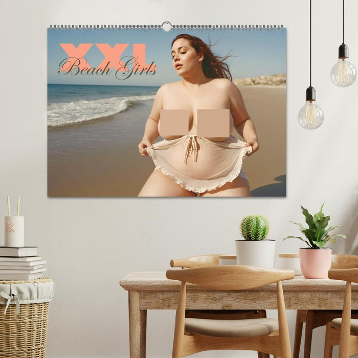 XXL Beach Girls Kalender - Kurvige Frauen am Strand (CALVENDO Wandkalender 2027)