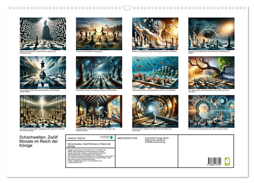 Schachwelten: Zwölf Monate im Reich der Könige (CALVENDO Wandkalender 2027)