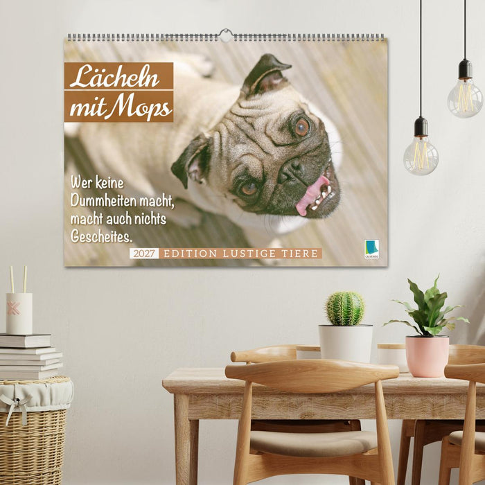 Lächeln mit Mops (CALVENDO Wandkalender 2027)