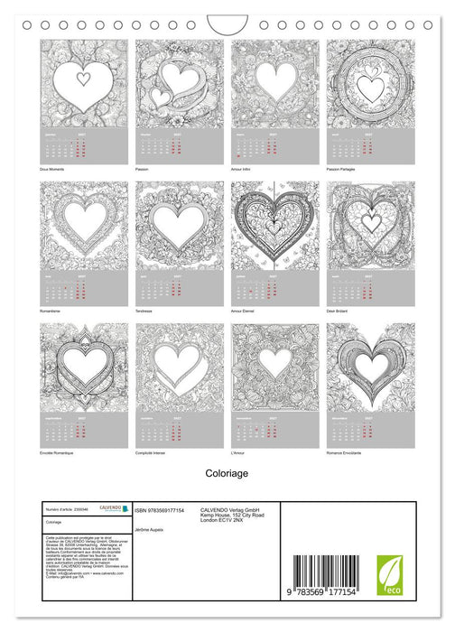 Coloriage (CALVENDO Calendrier mensuel 2027)