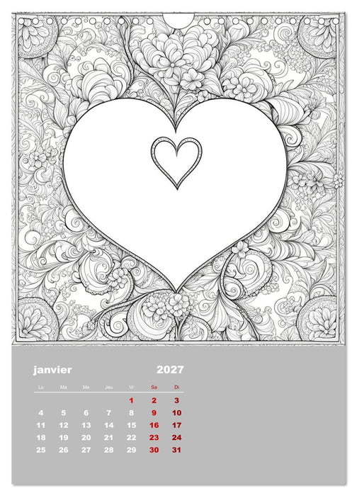 Coloriage (CALVENDO Calendrier mensuel 2027)