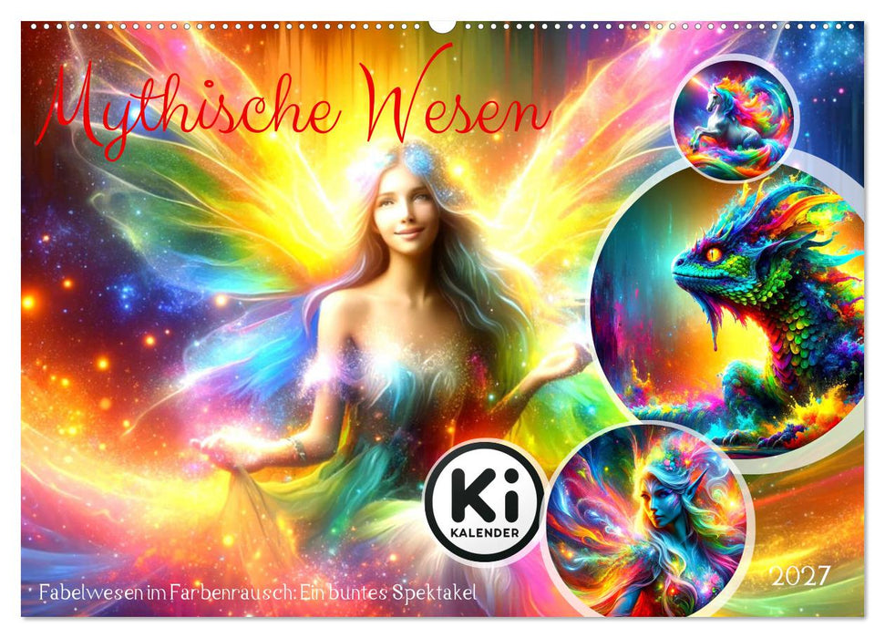 Mythische Wesen - Fabelwesen im Farbenrausch: Ein buntes Spektakel (CALVENDO Wandkalender 2027)