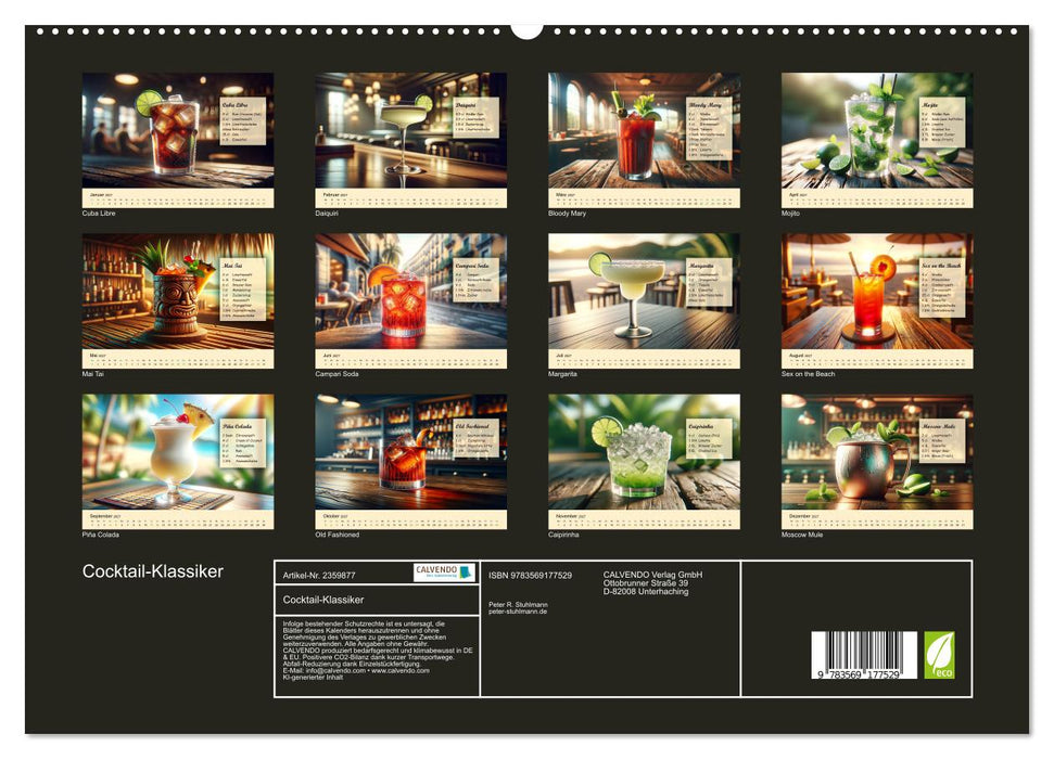Cocktail-Klassiker (CALVENDO Premium Wandkalender 2027)