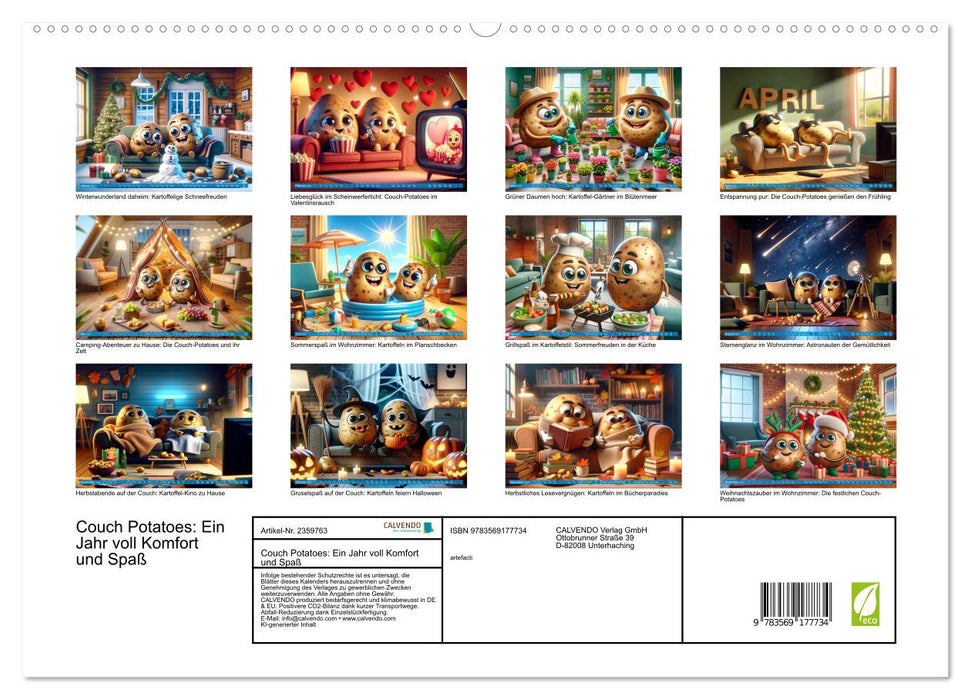 Couch Potatoes: Ein Jahr voll Komfort und Spaß (CALVENDO Premium Wandkalender 2027)