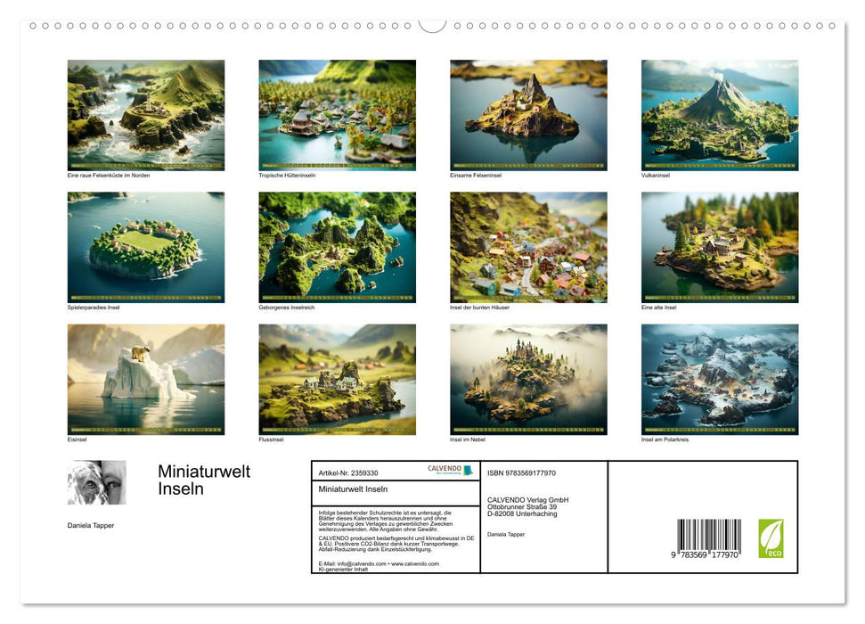 Miniaturwelt Inseln (CALVENDO Premium Wandkalender 2027)