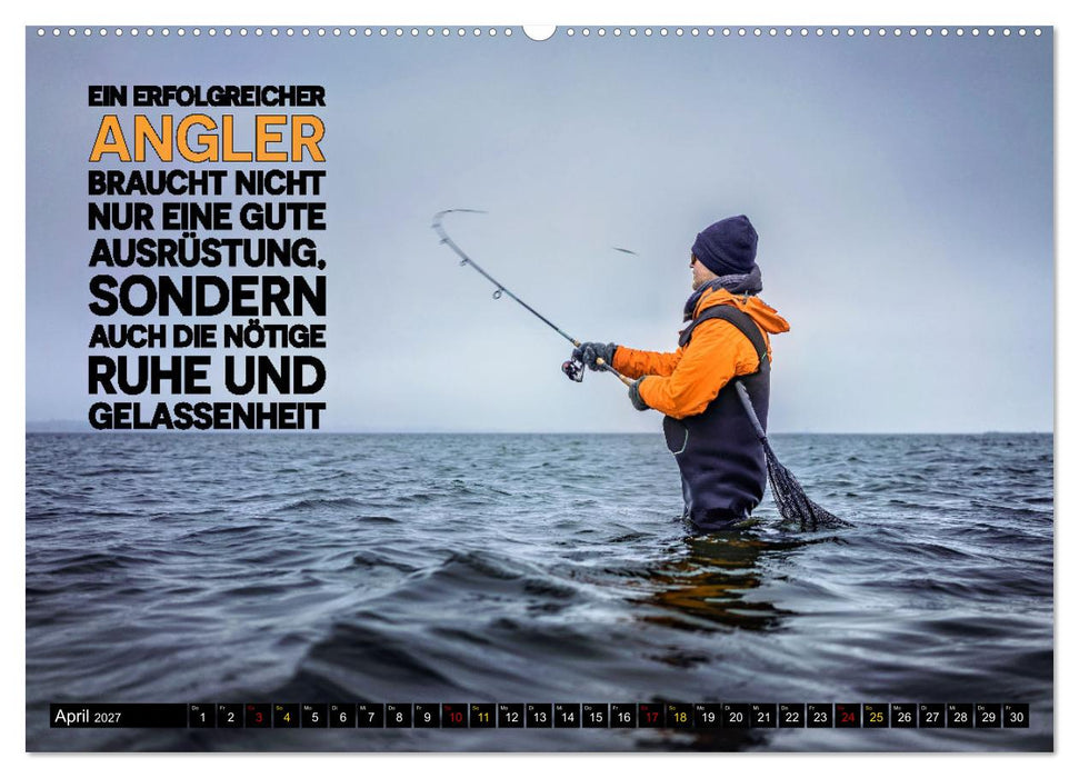 Angeln - Impressionen mit coolen Sprüchen (CALVENDO Premium Wandkalender 2027)