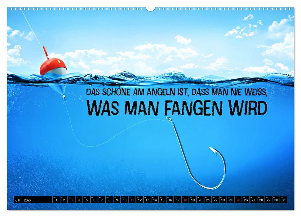 Angeln - Impressionen mit coolen Sprüchen (CALVENDO Premium Wandkalender 2027)