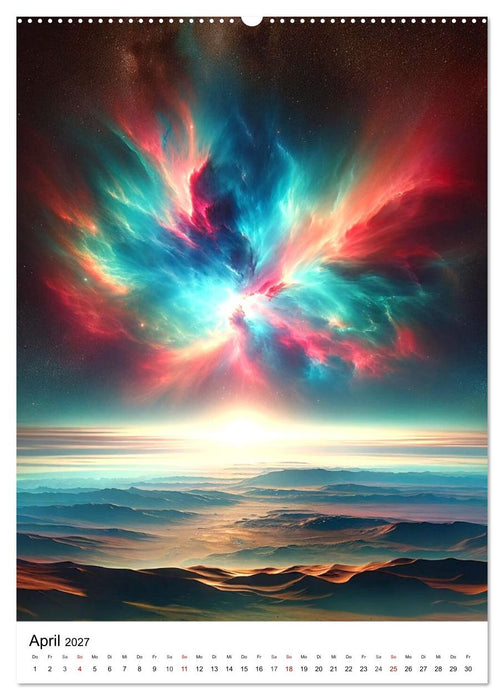 Astronomie Visionen - Ein von KI erschaffenes Panorama des Kosmos (CALVENDO Wandkalender 2027)