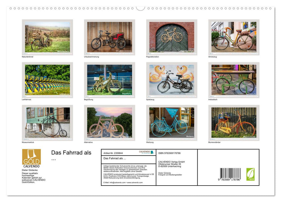 Das Fahrrad als... (CALVENDO Premium Wandkalender 2027)