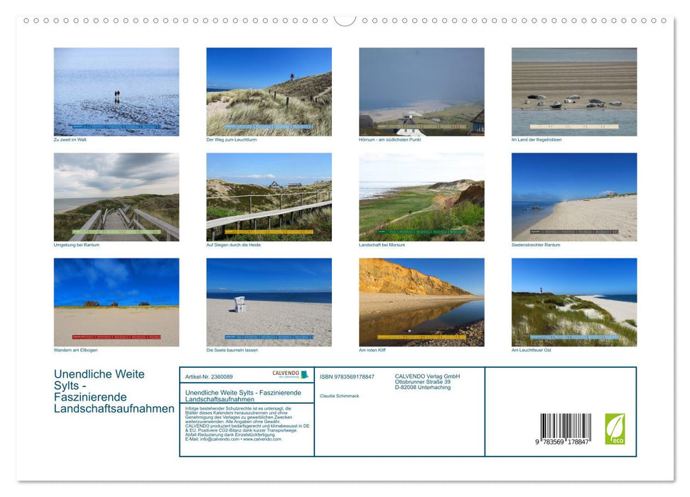 Unendliche Weite Sylts - Faszinierende Landschaftsaufnahmen (CALVENDO Premium Wandkalender 2027)
