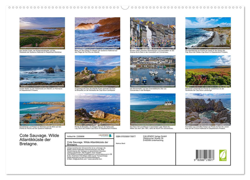 Cote Sauvage. Wilde Atlantikküste der Bretagne. (CALVENDO Premium Wandkalender 2027)