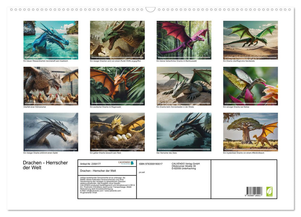 Drachen - Herrscher der Welt (CALVENDO Wandkalender 2027)