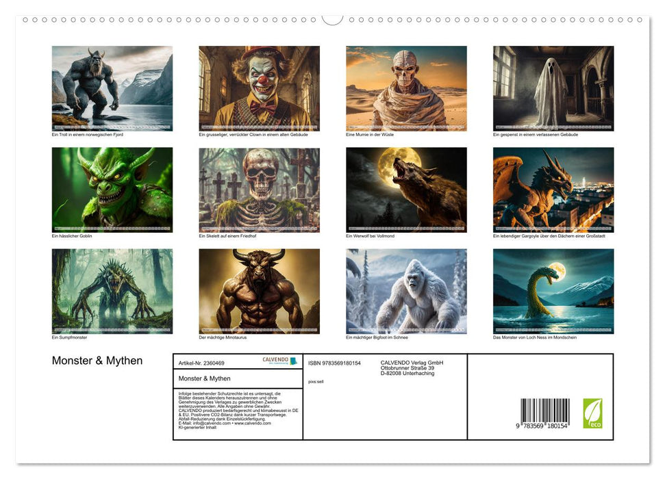 Monster & Mythen (CALVENDO Premium Wandkalender 2027)
