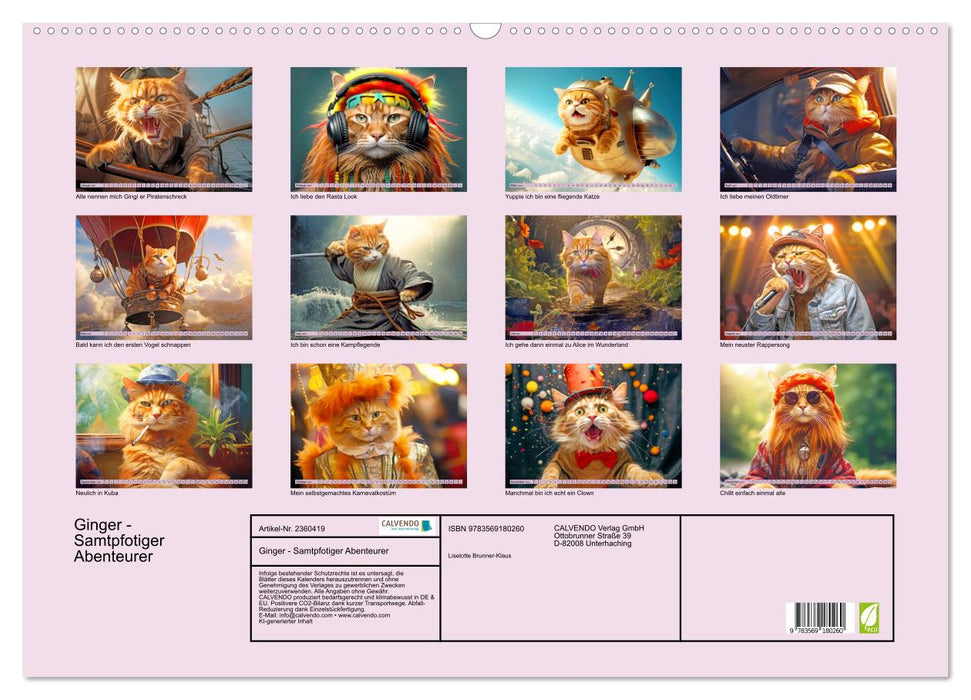Ginger - Samtpfotiger Abenteurer (CALVENDO Wandkalender 2027)