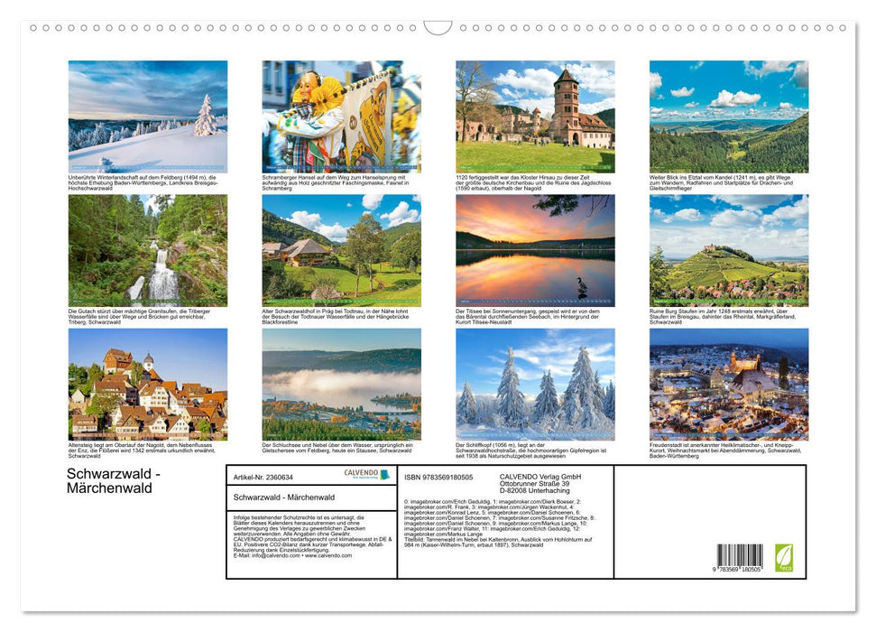 Schwarzwald - Märchenwald (CALVENDO Wandkalender 2027)