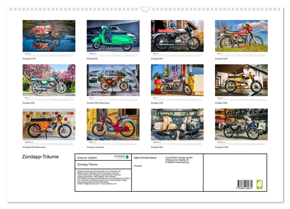 Zündapp-Träume (CALVENDO Wandkalender 2027)