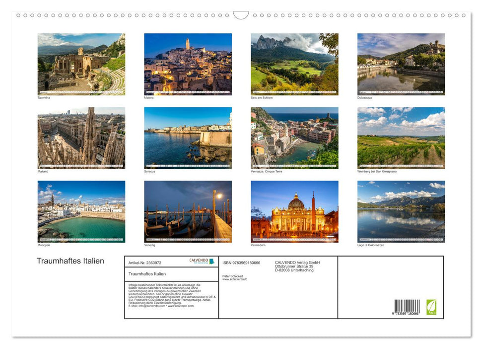 Traumhaftes Italien (CALVENDO Wandkalender 2027)