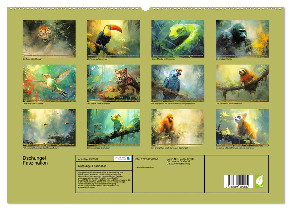Dschungel Faszination (CALVENDO Premium Wandkalender 2027)