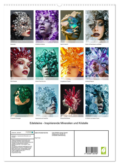 Edelsteine - Inspirierende Mineralien und Kristalle (CALVENDO Premium Wandkalender 2027)