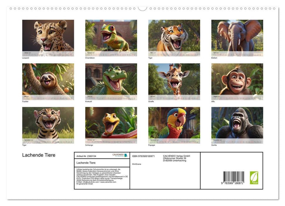 Lachende Tiere (CALVENDO Premium Wandkalender 2027)