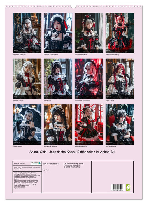 Anime-Girls - Japanische Kawaii-Schönheiten im Anime-Stil (CALVENDO Wandkalender 2027)