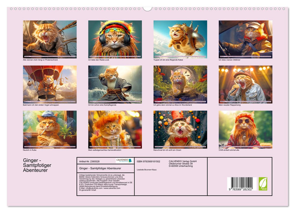 Ginger - Samtpfotiger Abenteurer (CALVENDO Premium Wandkalender 2027)