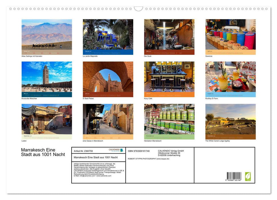Marrakesch Eine Stadt aus 1001 Nacht (CALVENDO Wandkalender 2027)