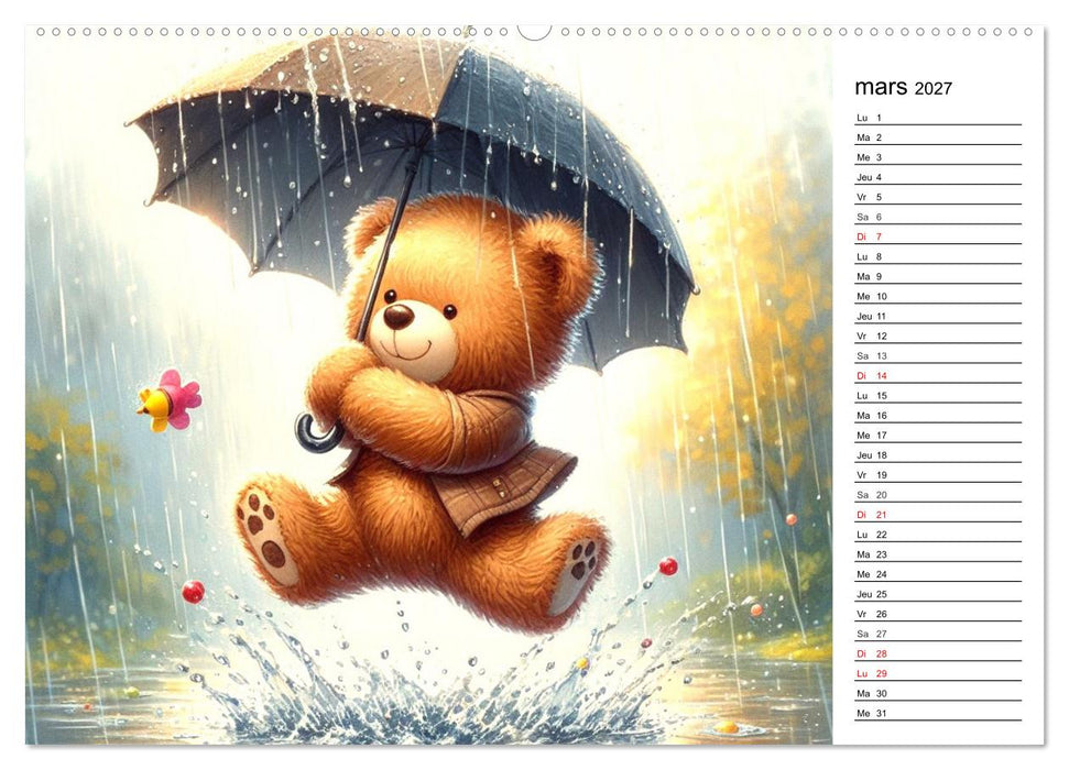 Un voyage enchanté au pays des oursons -Des oursons créés par l'IA (CALVENDO Calendrier mensuel 2027)