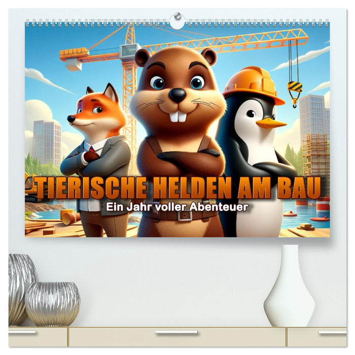Tierische Helden am Bau: Ein Jahr voller Abenteuer (CALVENDO Premium Wandkalender 2027)