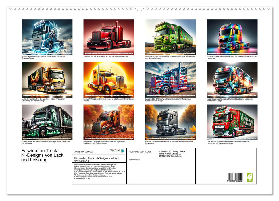 Faszination Truck: KI-Designs von Lack und Leistung (CALVENDO Wandkalender 2027)