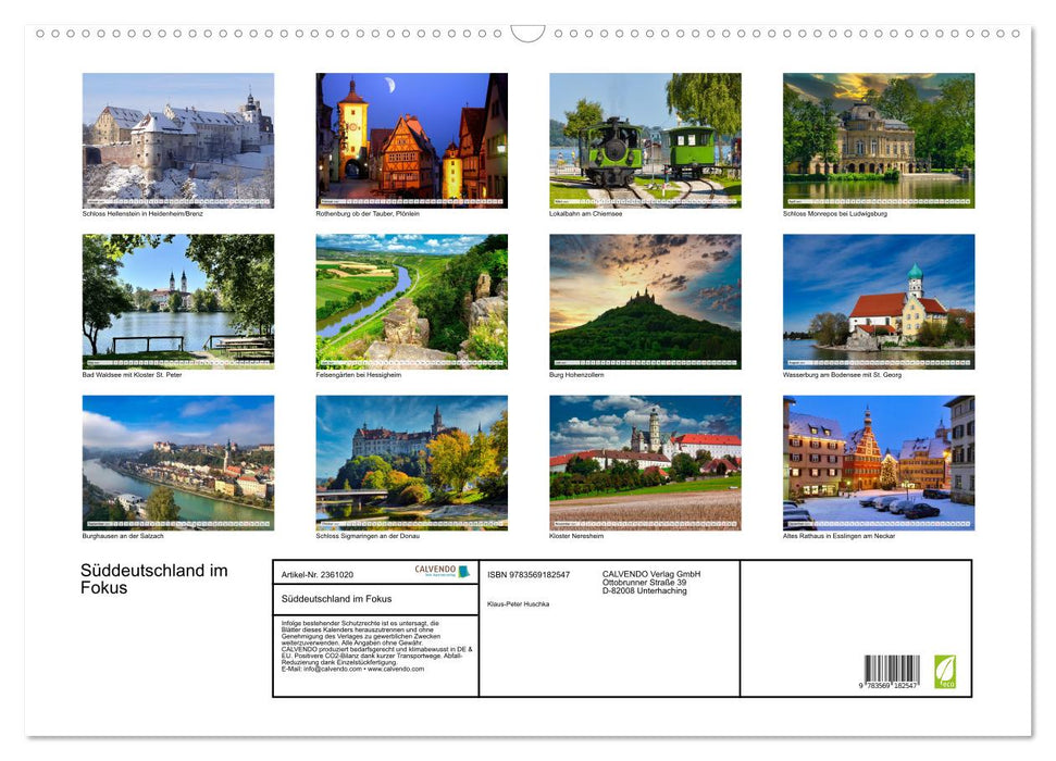 Süddeutschland im Fokus (CALVENDO Wandkalender 2027)