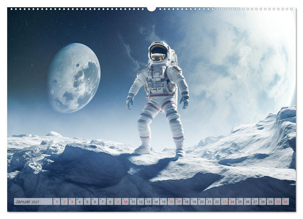 Astronaut - Unterwegs in der Galaxie (CALVENDO Premium Wandkalender 2027)