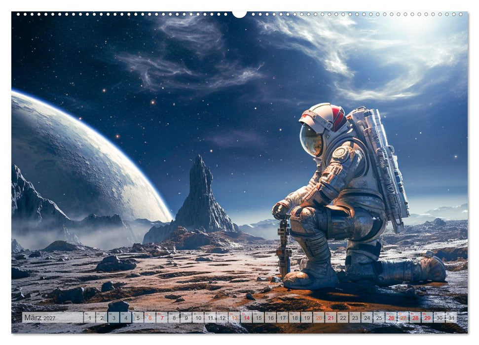 Astronaut - Unterwegs in der Galaxie (CALVENDO Premium Wandkalender 2027)