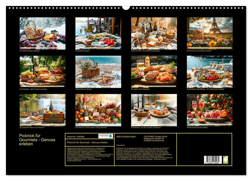 Picknick für Gourmets - Genuss erleben (CALVENDO Wandkalender 2027)