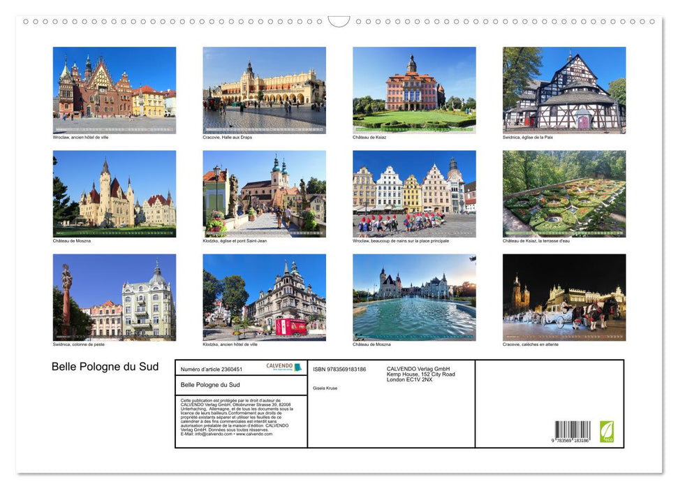 Belle Pologne du Sud (CALVENDO Calendrier mensuel 2027)