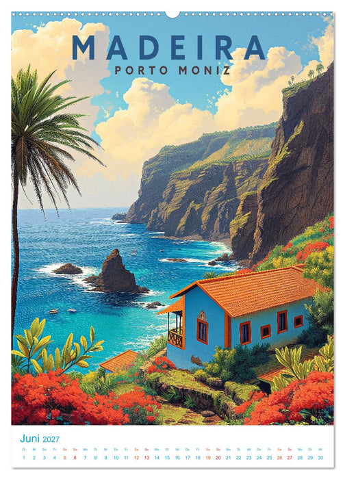 Madeira - Old School Poster Style (CALVENDO Wandkalender 2027)