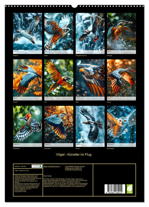 Vögel - Künstler im Flug (CALVENDO Premium Wandkalender 2027)