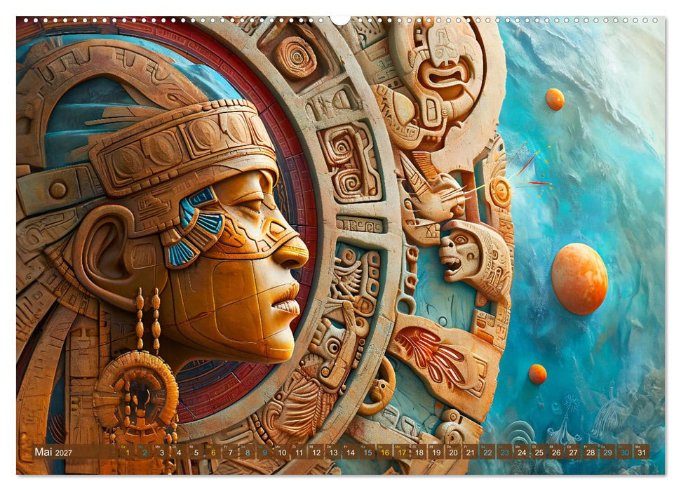 Sternenkrieger - Science Fiction Visionen der Maya und Azteken (CALVENDO Wandkalender 2027)