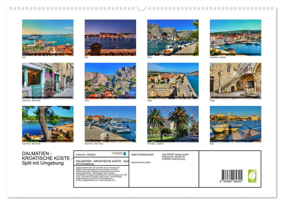 DALMATIEN - KROATISCHE KÜSTE - Split mit Umgebung (CALVENDO Premium Wandkalender 2027)