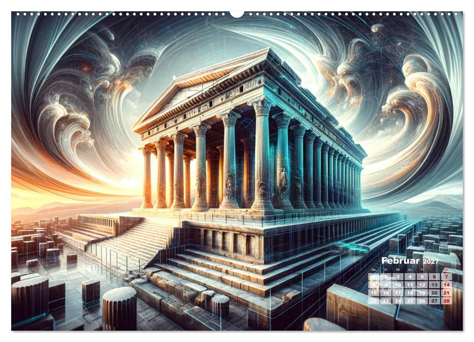 Weltwunder: Antike und neue: Visualisiert durch Moderne KI-Kunst (CALVENDO Wandkalender 2027)