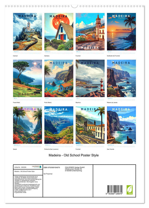 Madeira - Old School Poster Style (CALVENDO Premium Wandkalender 2027)