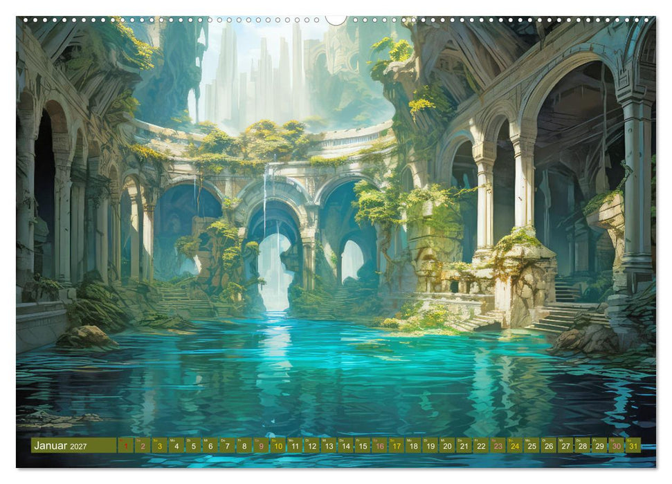Ruinen versunkener Kulturen - Fantasiebilder (CALVENDO Wandkalender 2027)