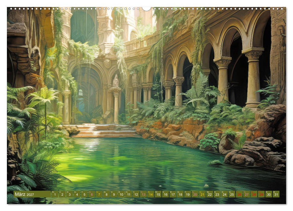 Ruinen versunkener Kulturen - Fantasiebilder (CALVENDO Wandkalender 2027)