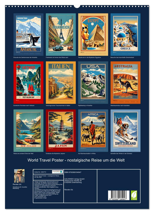 World Travel Poster - nostalgische Reise um die Welt (CALVENDO Premium Wandkalender 2027)