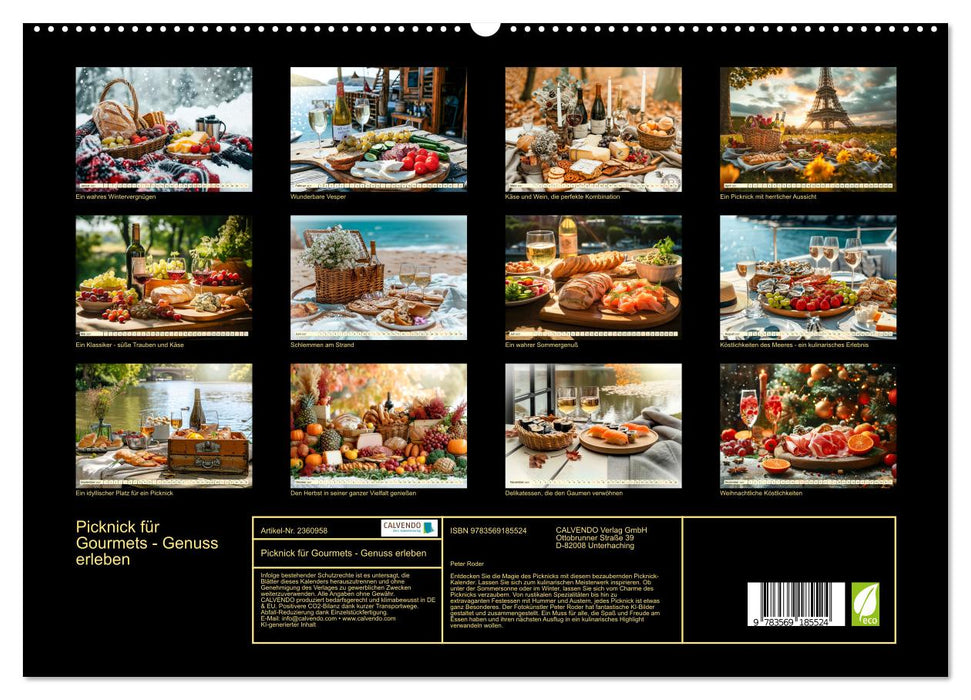 Picknick für Gourmets - Genuss erleben (CALVENDO Premium Wandkalender 2027)