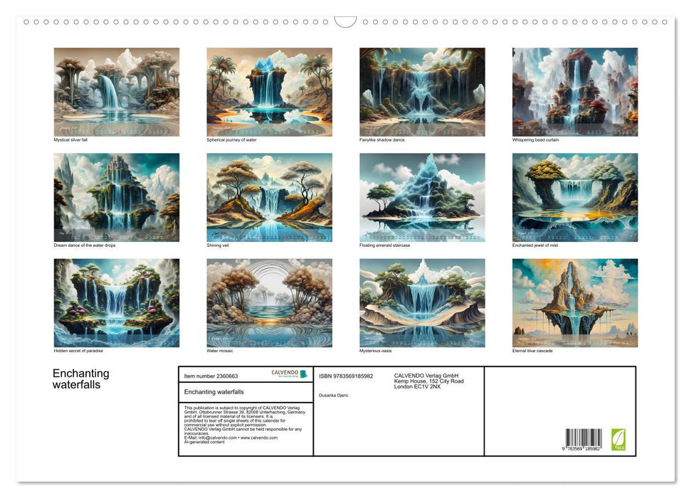 Enchanting waterfalls (CALVENDO Monthly Calendar 2027)