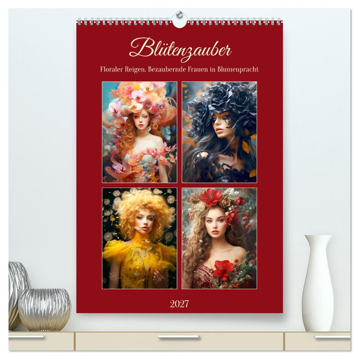 Blütenzauber. Floraler Reigen. Bezaubernde Frauen in Blumenpracht (CALVENDO Premium Wandkalender 2027)