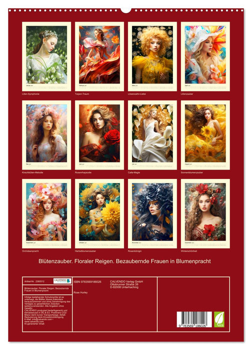 Blütenzauber. Floraler Reigen. Bezaubernde Frauen in Blumenpracht (CALVENDO Premium Wandkalender 2027)