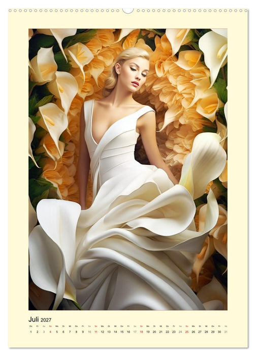 Blütenzauber. Floraler Reigen. Bezaubernde Frauen in Blumenpracht (CALVENDO Premium Wandkalender 2027)