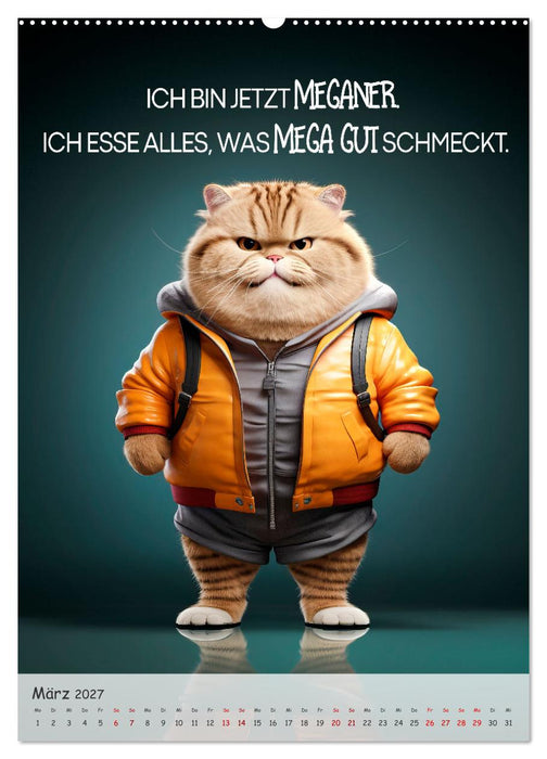 COOLE KATZEN Sprücheklopfer (CALVENDO Premium Wandkalender 2027)
